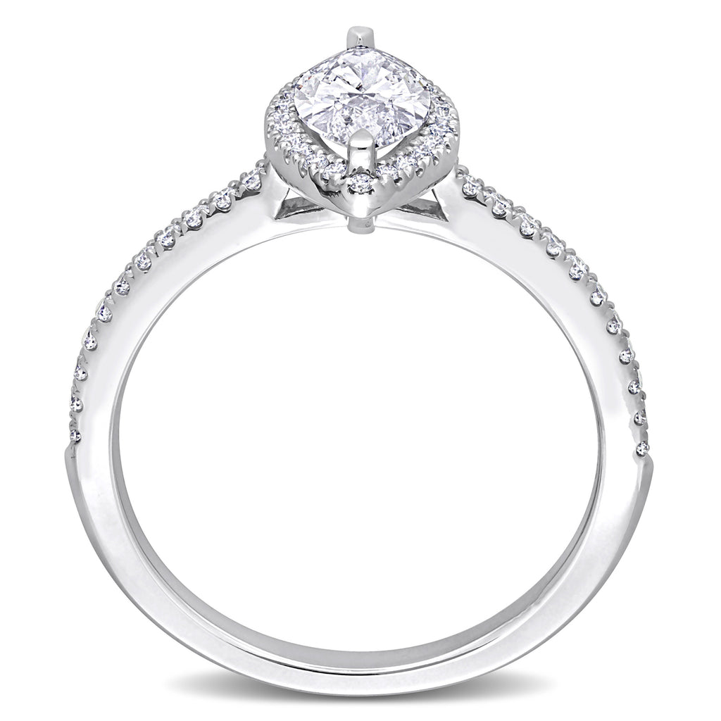 Marquise Cut Lab  Diamond Engagement Ring 14K White Gold (1.54ct)