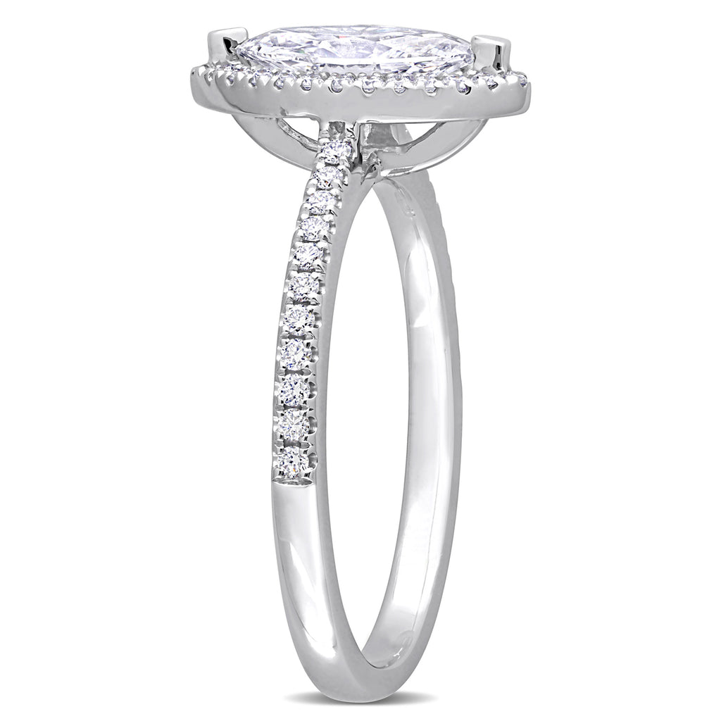 Marquise Cut Lab  Diamond Engagement Ring 14K White Gold (1.54ct)