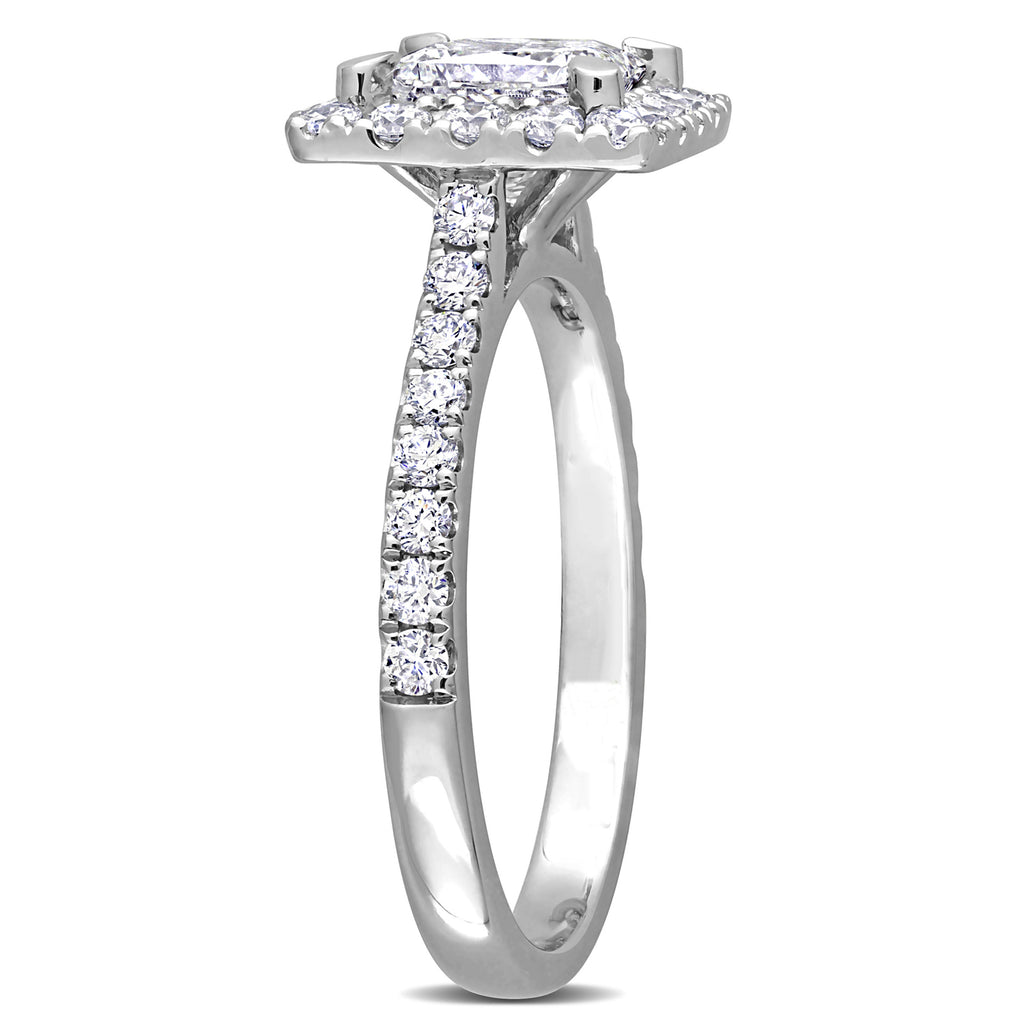 Princess Cut Lab  Diamond Engagement Ring 14K White Gold (2.00ct)