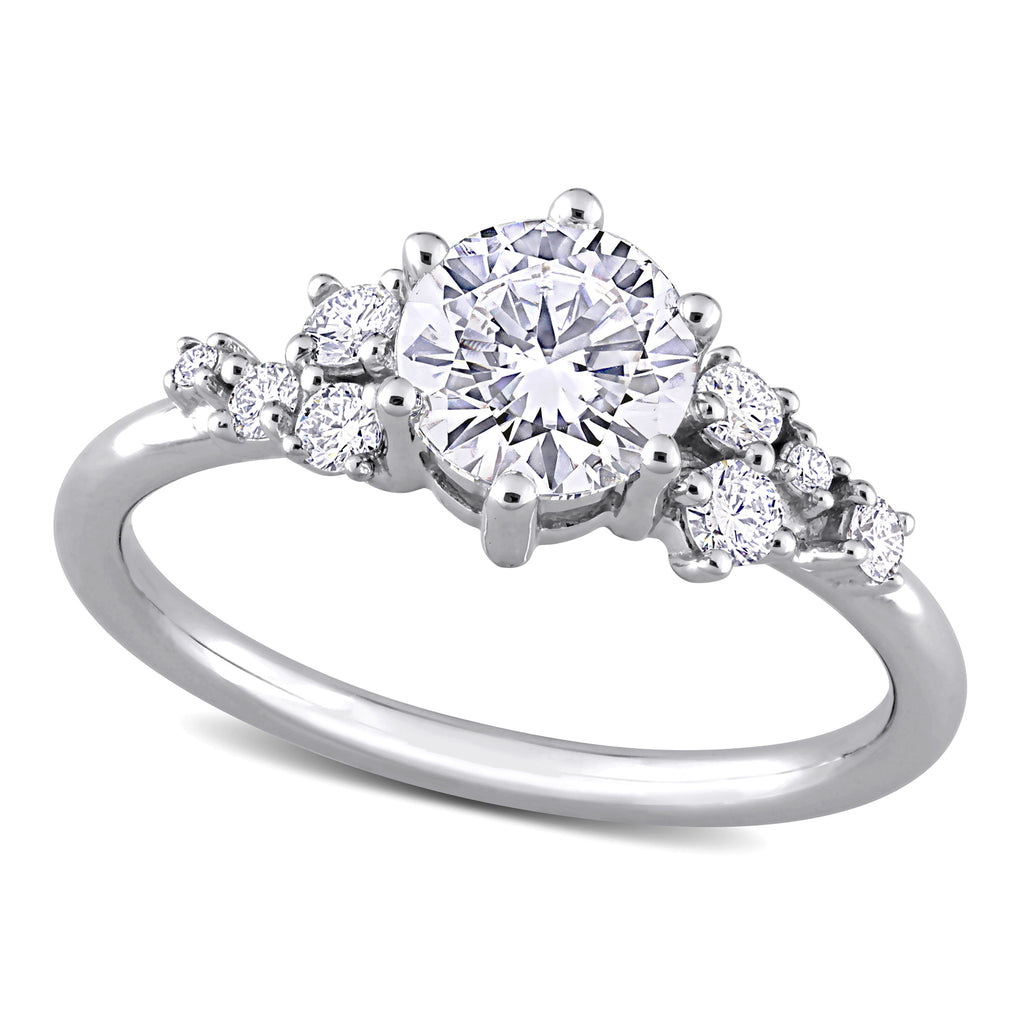 Round Cut Lab  Diamond Engagement Ring 14K White Gold (1.25ct)