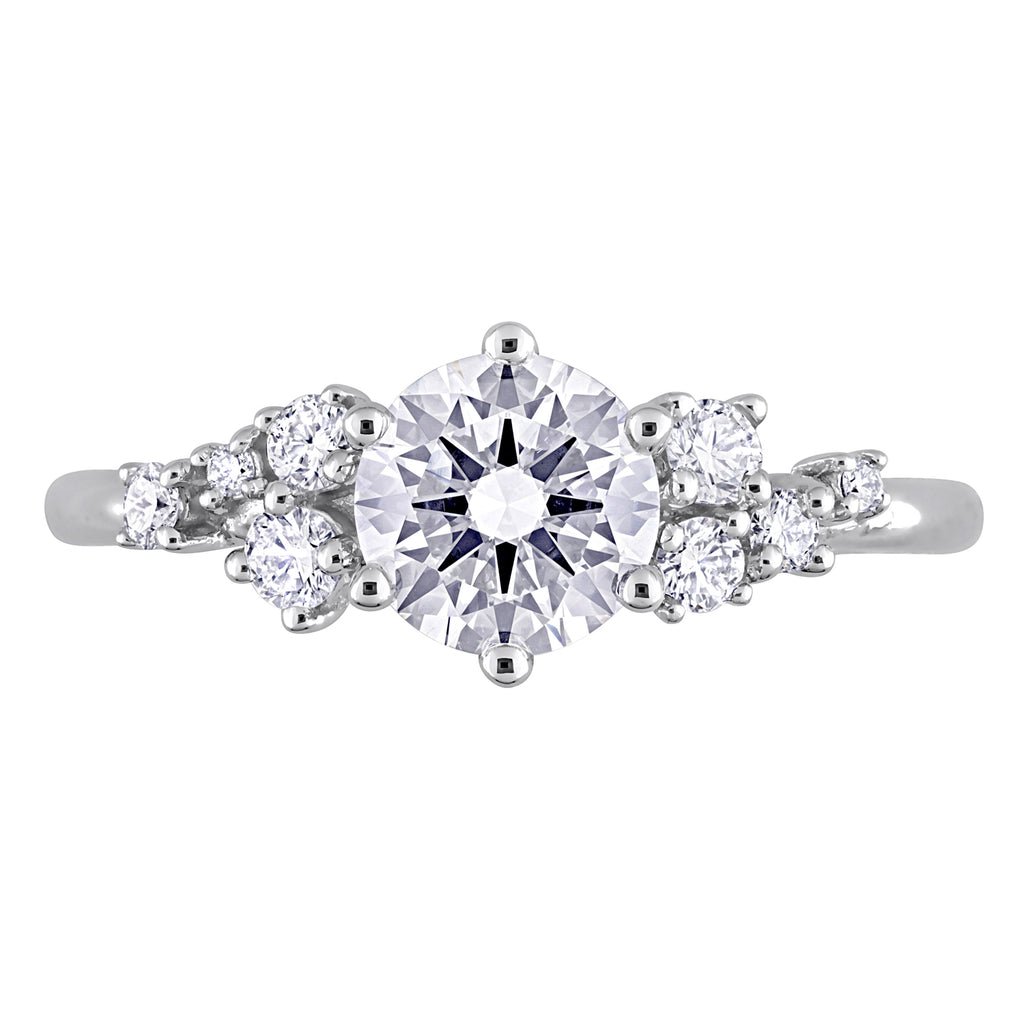 Round Cut Lab  Diamond Engagement Ring 14K White Gold (1.25ct)