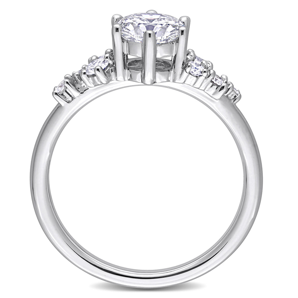 Round Cut Lab  Diamond Engagement Ring 14K White Gold (1.25ct)