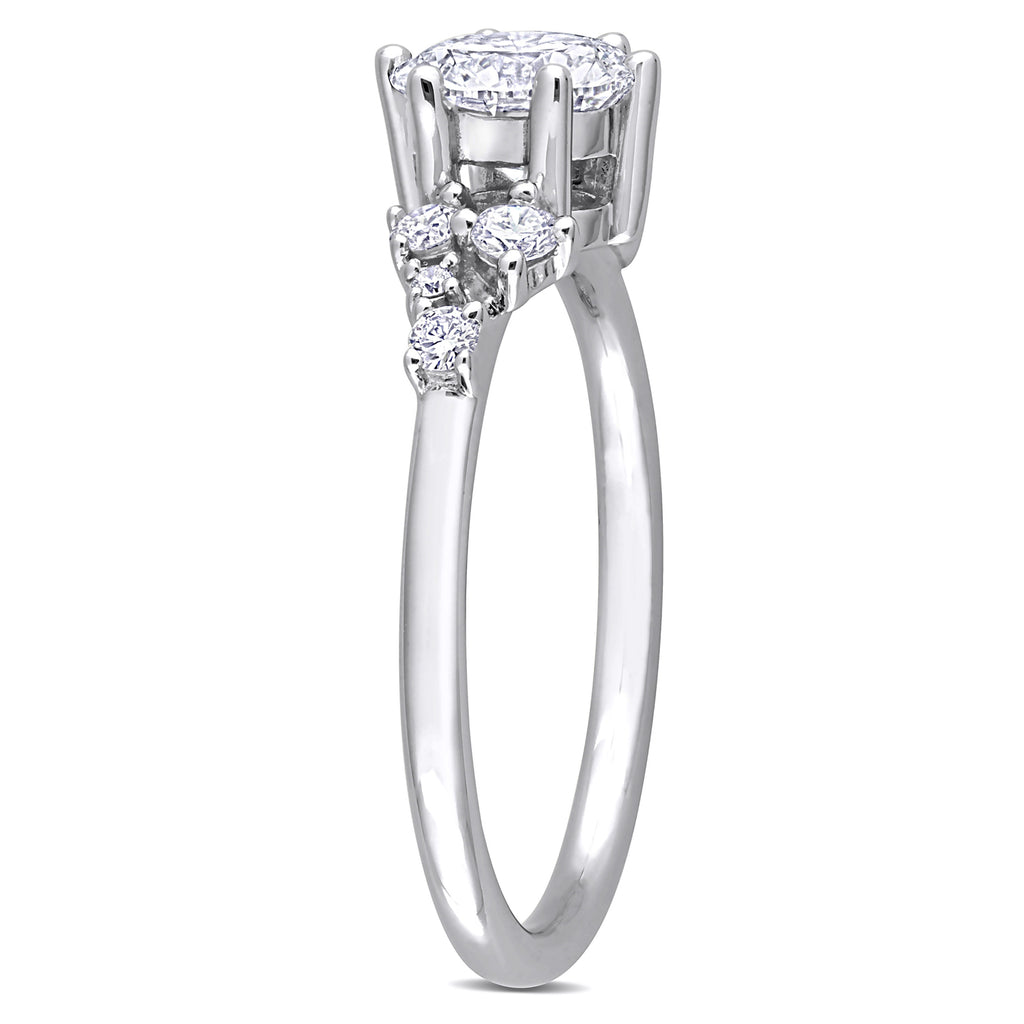 Round Cut Lab  Diamond Engagement Ring 14K White Gold (1.25ct)