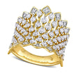 Round Cut Lab Grown Diamond Cocktail Band Ring 14K Yellow Gold (1.99ct)