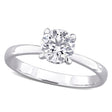 Round Cut Lab  Diamond Solitaire Ring 14K White Gold (1.07ct)