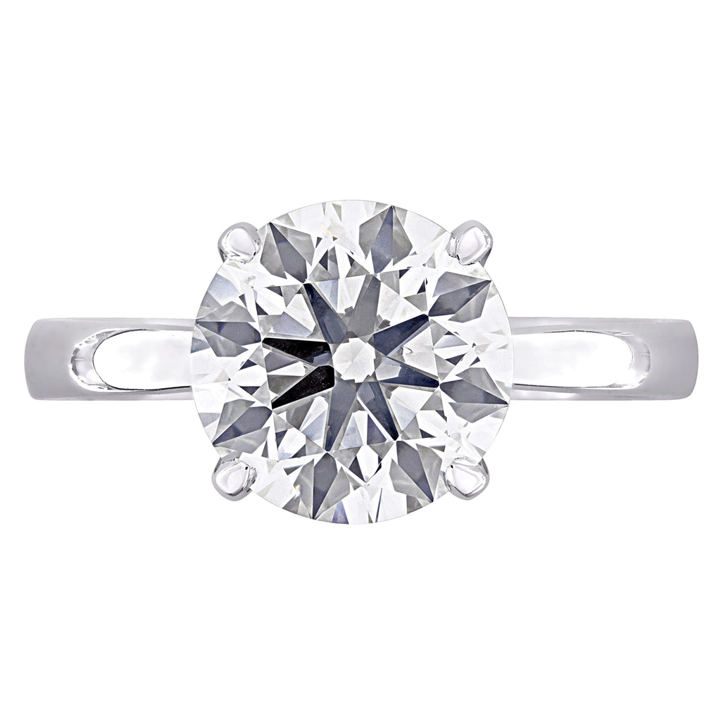 Round Cut Lab Grown Diamond Solitaire Ring 14K White Gold (2.09ct)