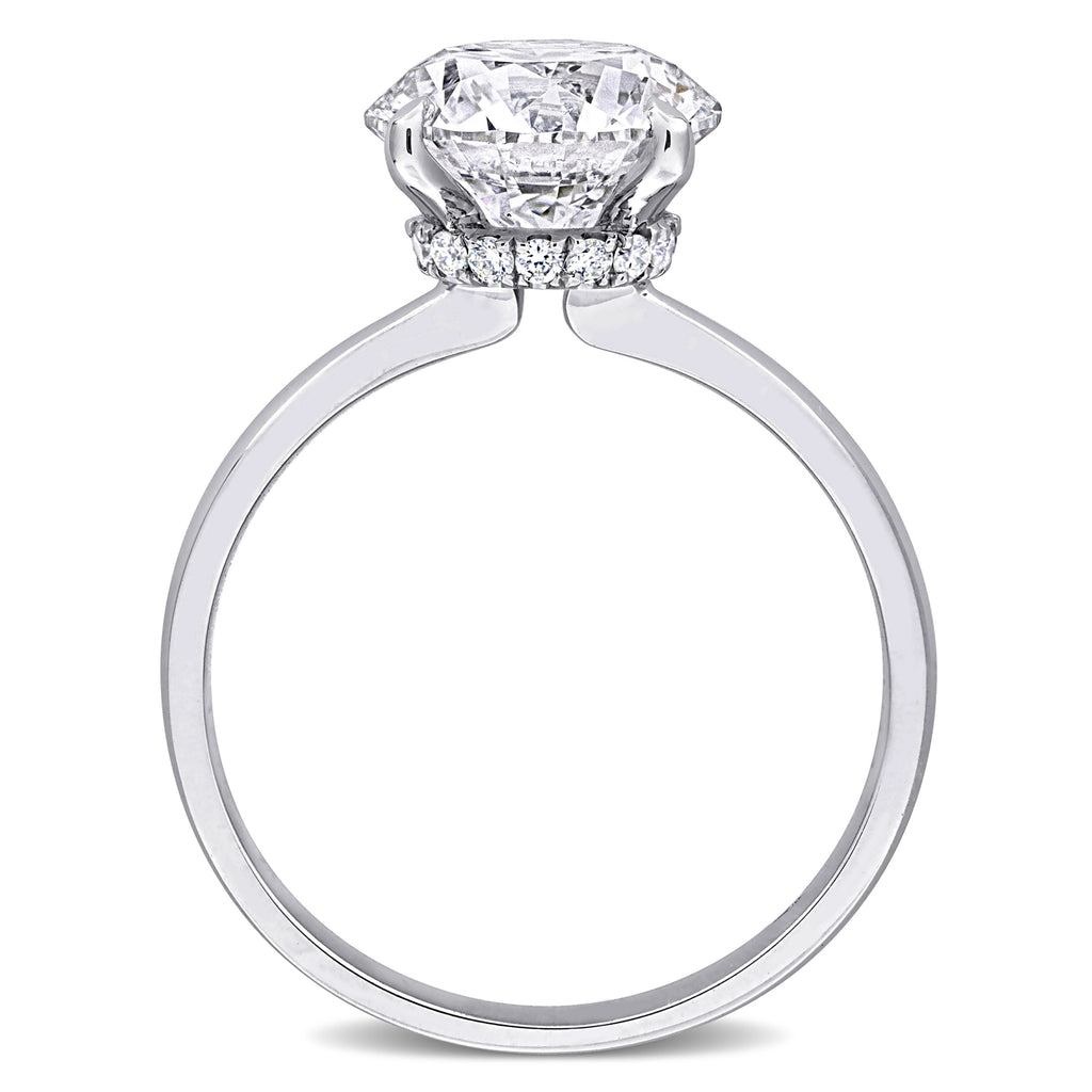 Round Cut Lab Grown Diamond Solitaire Ring 14K White Gold (2.09ct)