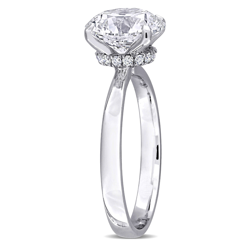 Round Cut Lab Grown Diamond Solitaire Ring 14K White Gold (2.09ct)