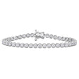 Round Cut Lab  Diamond Tennis Bracelet 14K White Gold (3.71ct)