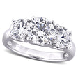 Round Cut Lab  Diamond 3-Stone Ring 14K White Gold (3.00ct)