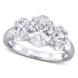 Oval Cut Lab Grown Diamond 3-Stone Ring 14K White Gold (3.00ct)