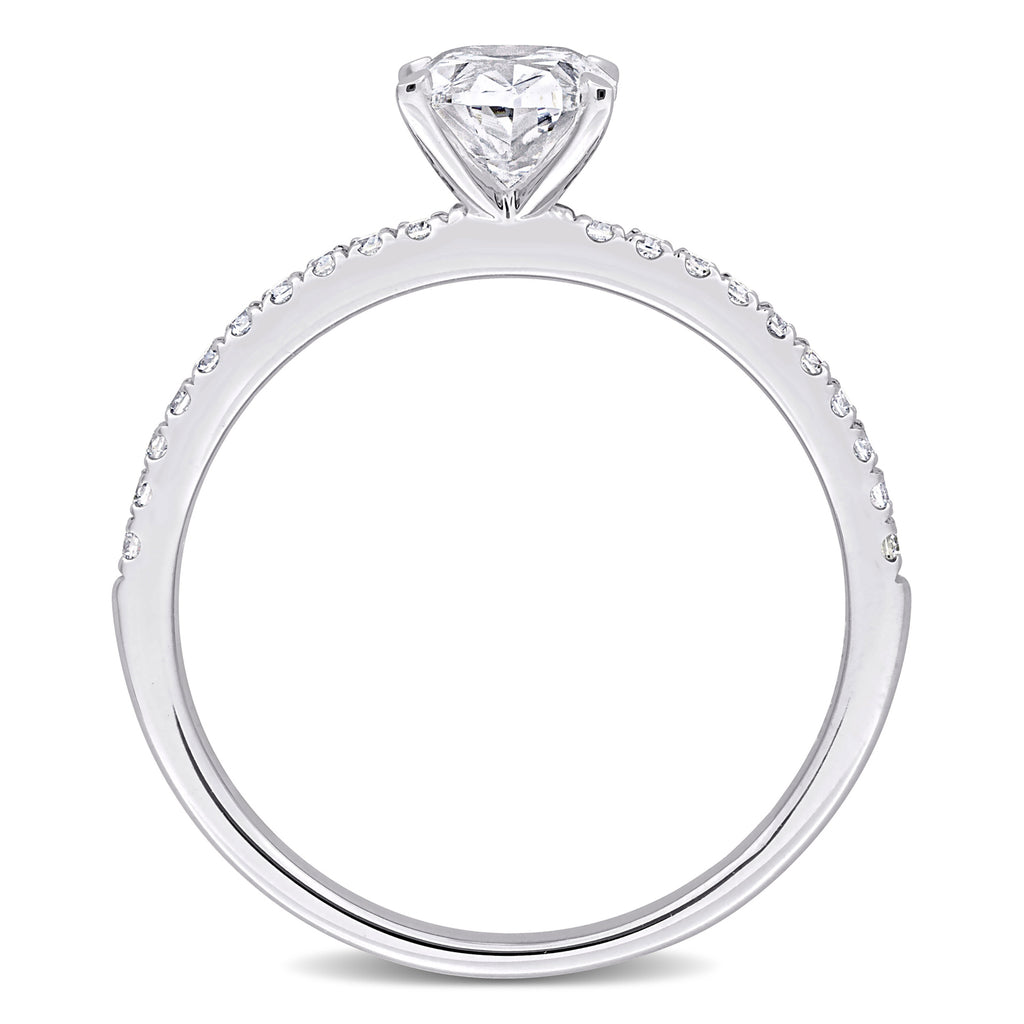 Oval Cut Lab Grown Diamond Engagement Ring 14K White Gold (1.16ct)
