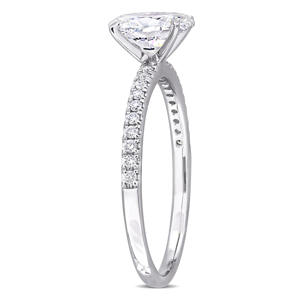 Oval Cut Lab Grown Diamond Engagement Ring 14K White Gold (1.16ct)