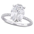 Oval Cut Lab  Diamond Engagement Ring 14K White Gold (3.16ct)