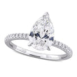 Pear Cut Lab  Diamond Engagement Ring 14K White Gold (2.16ct)