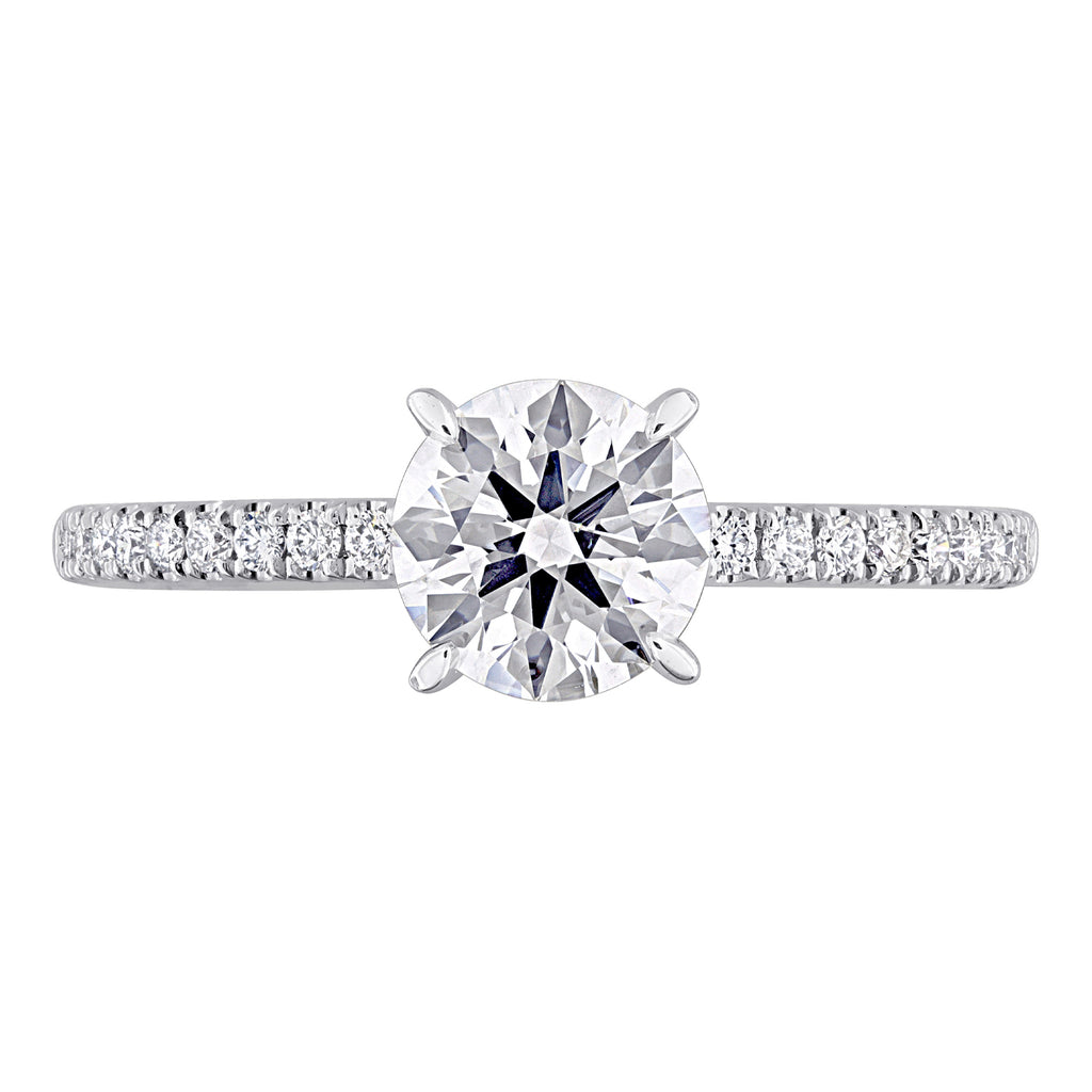 Round Cut Lab Grown Diamond Engagement Ring 14K White Gold (1.16ct)