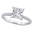 Princess Cut Lab  Diamond Engagement Ring 14K White Gold (2.16ct)