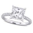 Princess Cut Lab  Diamond Engagement Ring 14K White Gold (3.16ct)