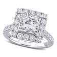Princess Cut Lab  Diamond Engagement Ring 14K White Gold (4.30ct)