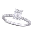 Emerald Cut Lab  Diamond Engagement Ring 14K White Gold (1.16ct)