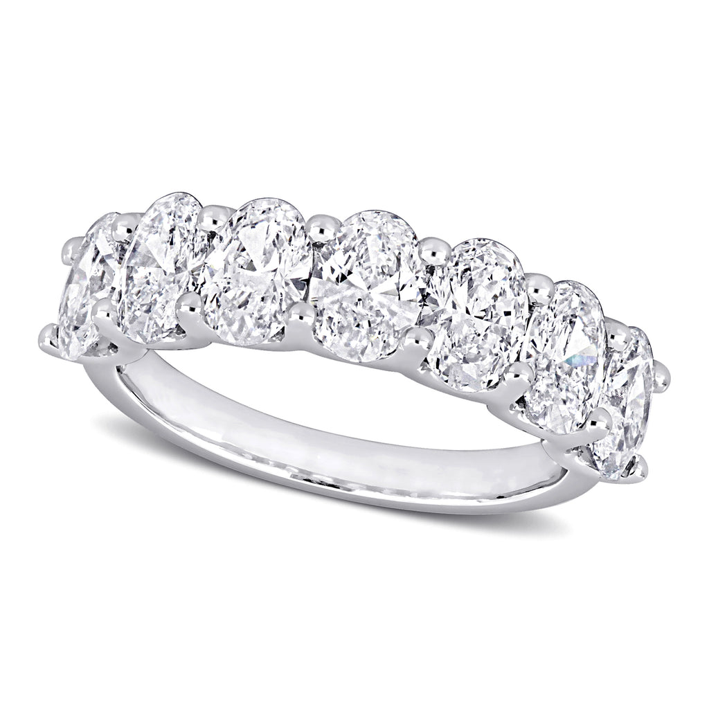 Oval Cut Lab Grown Diamond Semi-Eternity Ring 14K White Gold (3.00ct)