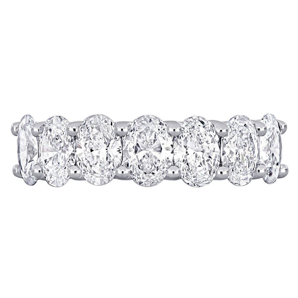 Oval Cut Lab Grown Diamond Semi-Eternity Ring 14K White Gold (3.00ct)