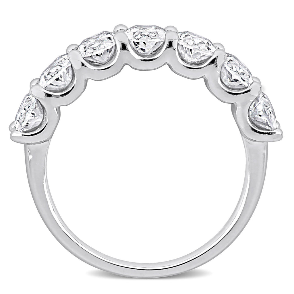 Oval Cut Lab Grown Diamond Semi-Eternity Ring 14K White Gold (3.00ct)