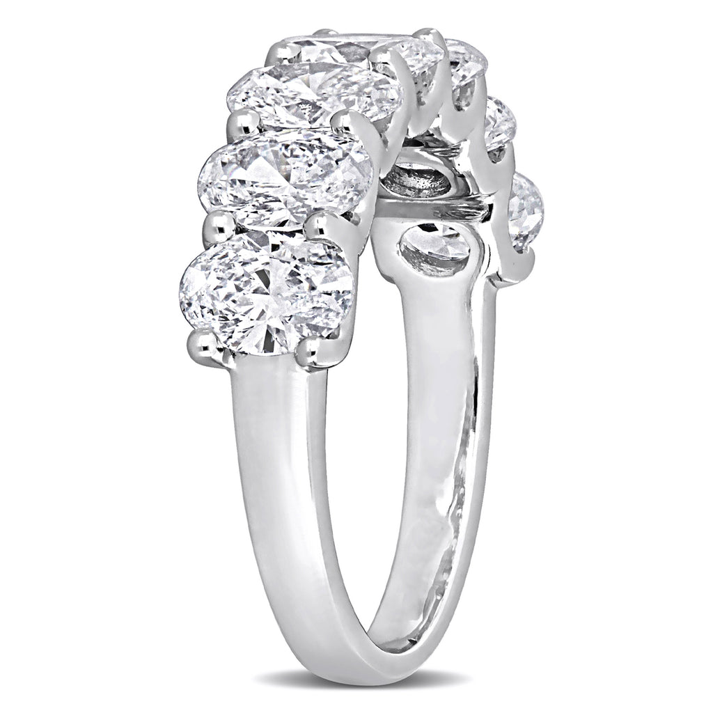 Oval Cut Lab Grown Diamond Semi-Eternity Ring 14K White Gold (3.00ct)