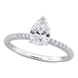 Pear Cut Lab  Diamond Engagement Ring 14K White Gold (1.16ct)