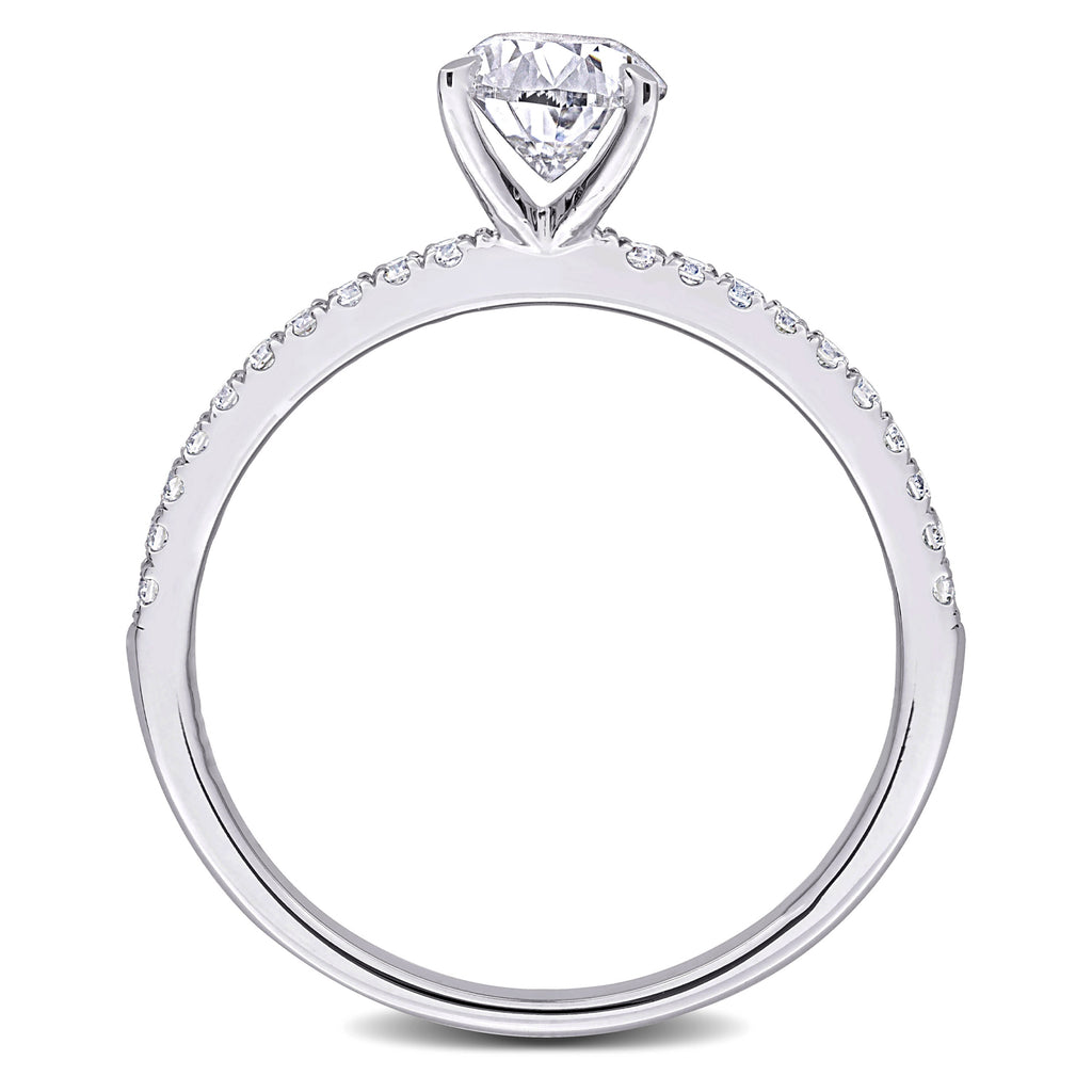Pear Cut Lab  Diamond Engagement Ring 14K White Gold (1.16ct)