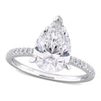 Pear Cut Lab  Diamond Engagement Ring 14K White Gold (3.16ct)