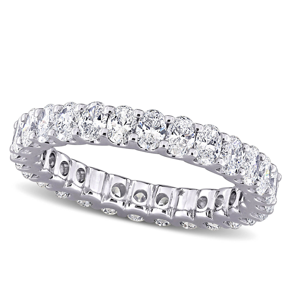 Oval Cut Lab Grown Diamond Eternity Ring 14K White Gold (2.24ct)