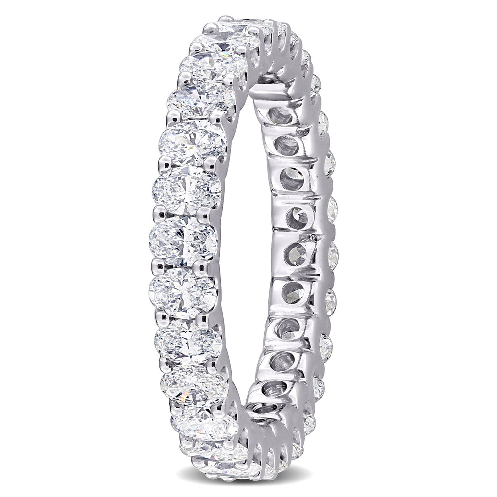 Oval Cut Lab Grown Diamond Eternity Ring 14K White Gold (2.24ct)