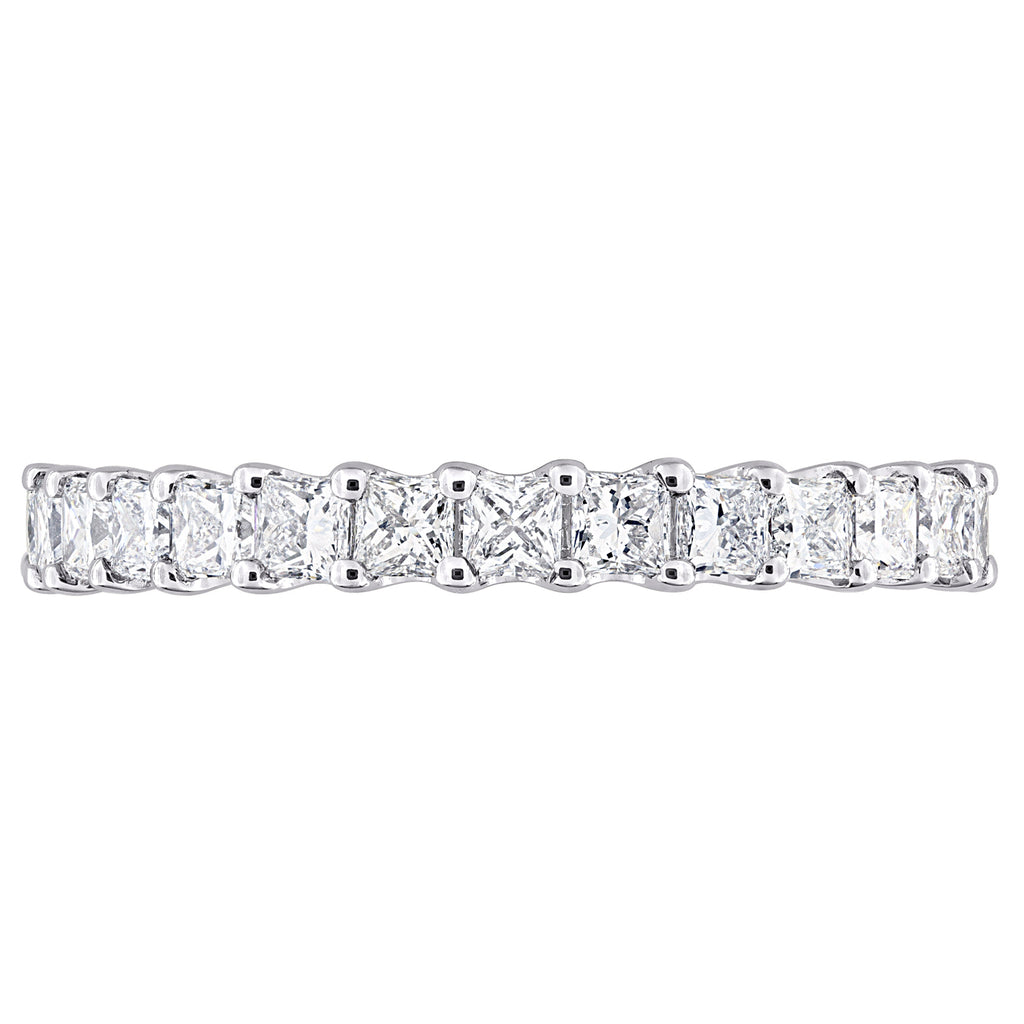 Princess Cut Lab Grown Diamond Eternity Ring 14K White Gold (1.96ct)