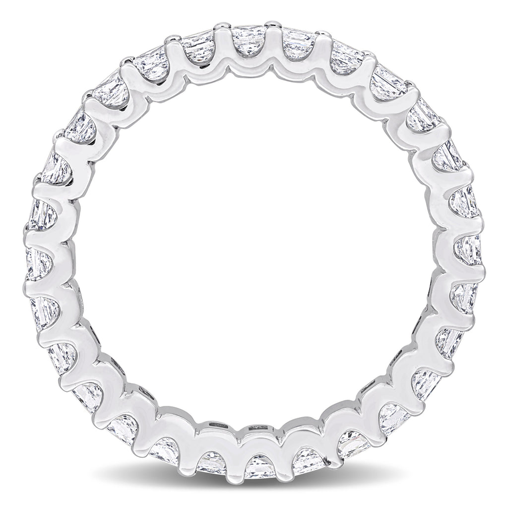 Princess Cut Lab Grown Diamond Eternity Ring 14K White Gold (1.96ct)
