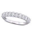 Oval Cut Lab  Diamond Semi-Eternity Ring 14K White Gold (0.99ct)