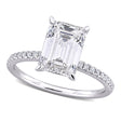 Emerald Cut Lab  Diamond Engagement Ring 14K White Gold (3.11ct)