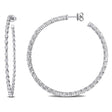 Round Cut Lab Grown Diamond Hoop Earrings 14k White Gold (2.73ct)