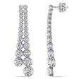 Round Cut Lab  Diamond Drop Earrings 18k White Gold (4.38ct)