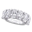 Oval Cut Lab  Diamond Semi-Eternity Ring 14K White Gold (6.00ct)
