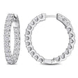 Round Cut Lab  Diamond Hoop Earrings 14k White Gold (3.60ct)