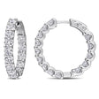 Round Cut Lab  Diamond Hoop Earrings 14k White Gold (7.00ct)