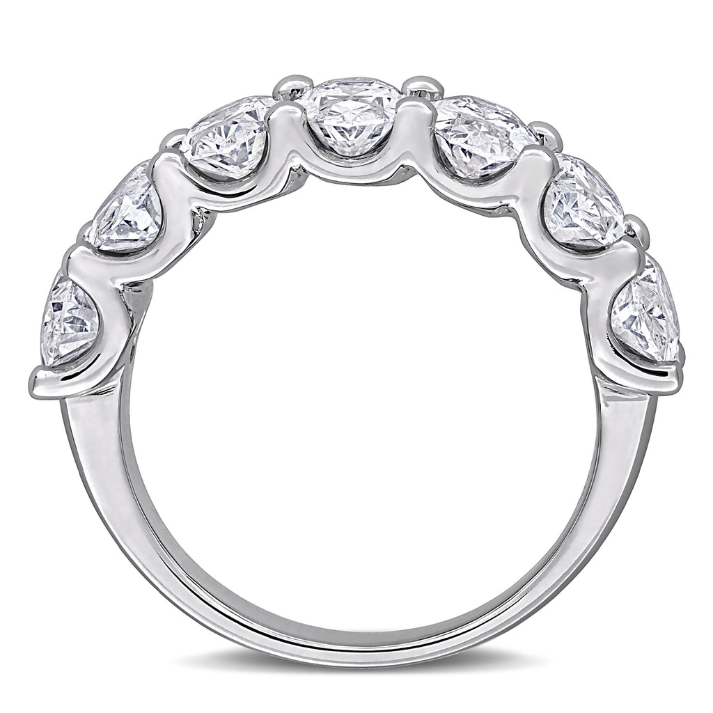 Oval Cut Lab Grown Diamond Semi-Eternity Ring 14K White Gold (3.50ct)