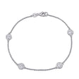 Round Cut Lab  Diamond Station Bracelet 14K White Gold (1.00ct)