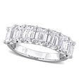 Emerald Cut Lab Grown Diamond Semi-Eternity Ring 14K White Gold (3.50ct)