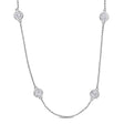 Round Cut Lab Grown Diamond Station Necklace 14K White Gold (4.00ct)