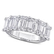 Emerald Cut Lab Grown Diamond Semi-Eternity Ring 14K White Gold (6.00ct)