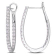 Round Cut Lab Grown Diamond Hoop Earrings 14k White Gold (2.20ct)