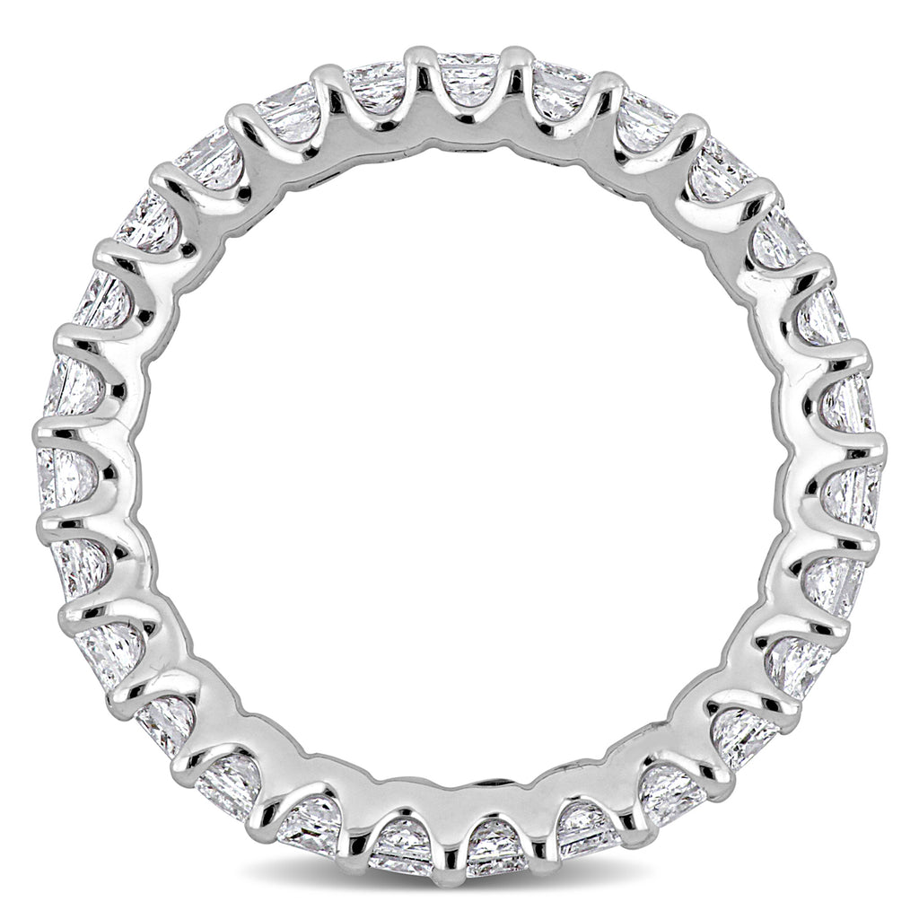 Princess Cut Lab Grown Diamond Eternity Ring 14K White Gold (1.89ct)