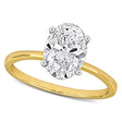 Oval Cut Lab  Diamond Solitaire Ring 14K Yellow Gold (2.00ct)